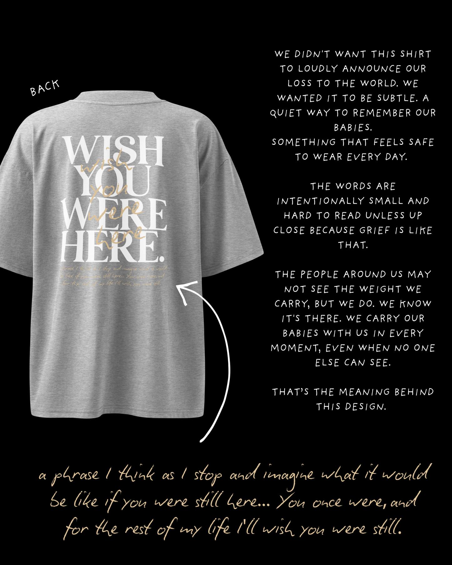 Oversized Wish You Were Here Grey T-shirt