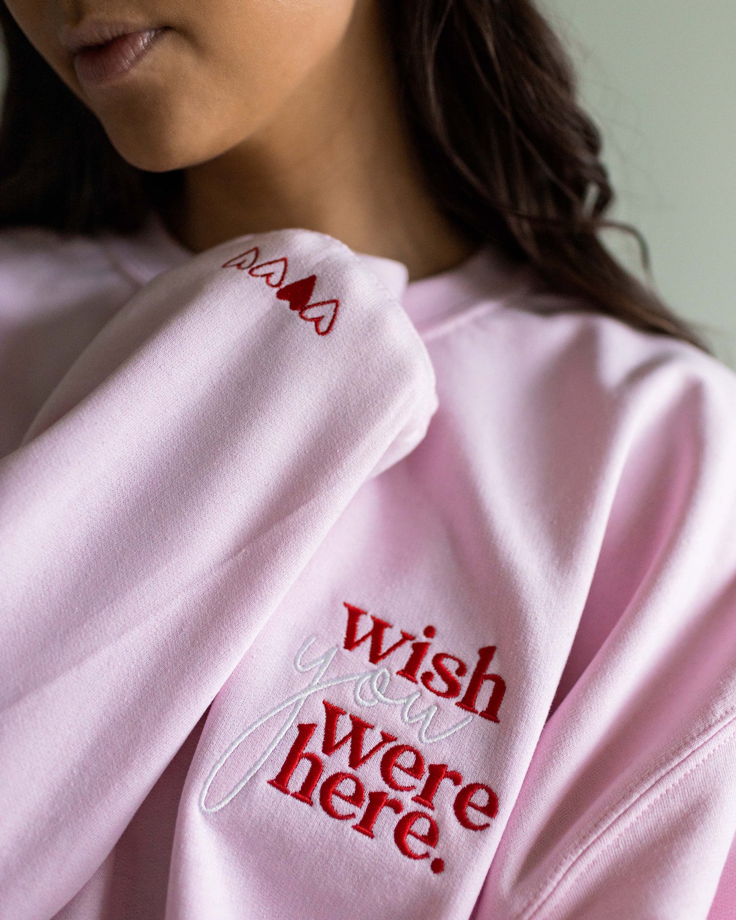 Wish You Were Here PINK Crewneck