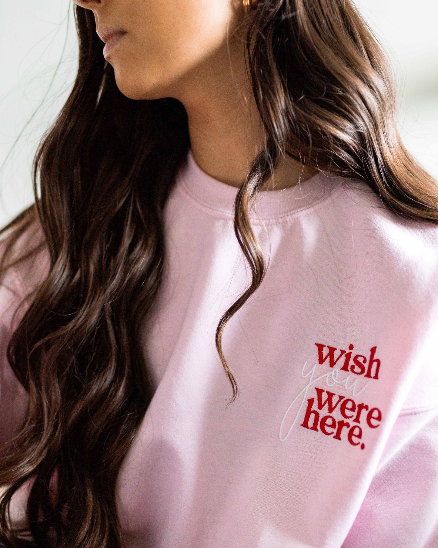 Wish You Were Here PINK Crewneck