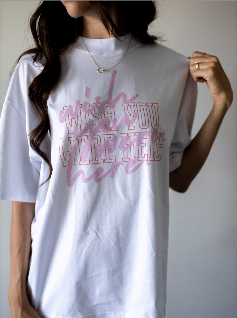 Oversized Wish You Were Here WHITE T-shirt